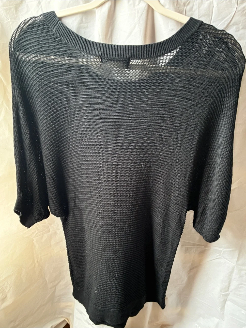 E Mossimo women's short-sleeve knit mesh sweater top XL